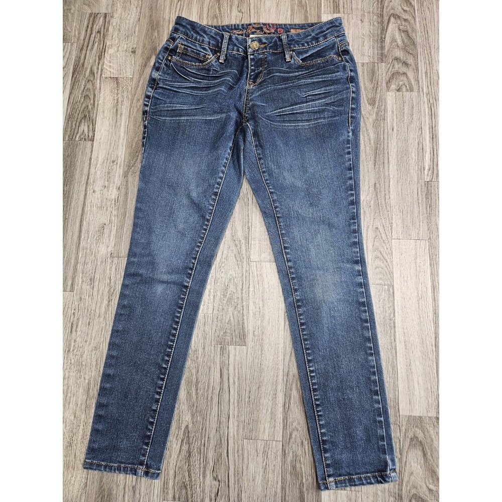(3/$35) Faded Glory Jeans Womens 4P Blue Ultimate Skinny Mid‎ Rise Stretch Denim